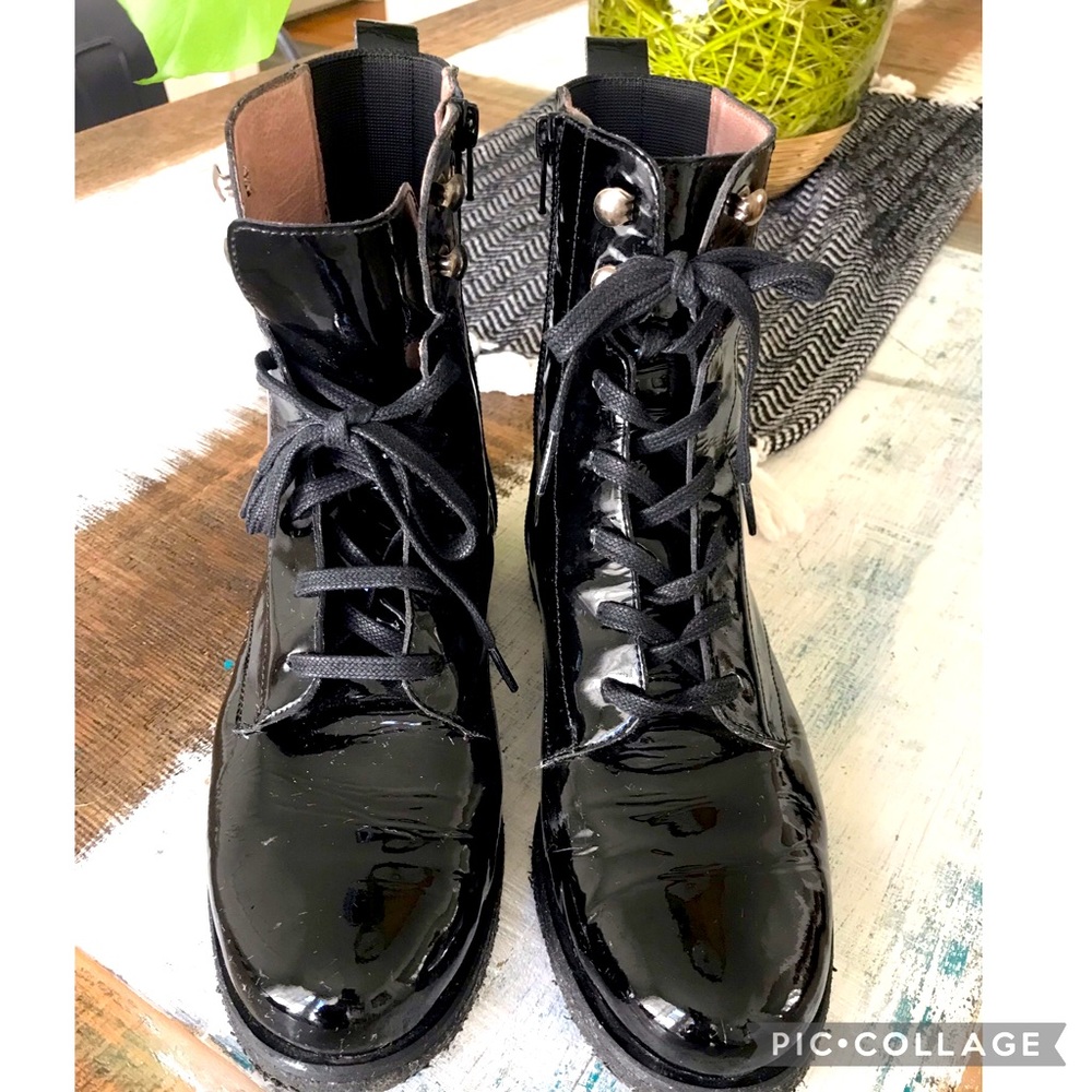 Black combat style boots